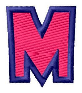 Picture of Show Card Letter M Machine Embroidery Design