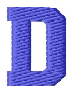 Sport Letter D Machine Embroidery Design
