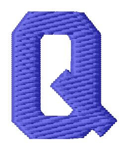 Sport Letter Q Machine Embroidery Design