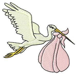 Picture of Delivery Stork Machine Embroidery Design