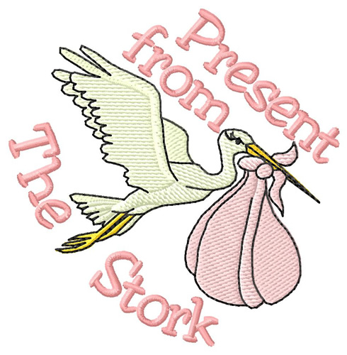 Present from The Stork Machine Embroidery Design