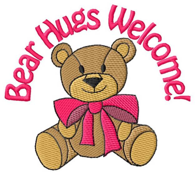 Picture of Bear Hugs Welcome! Machine Embroidery Design