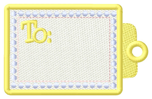 Gift Tag Machine Embroidery Design