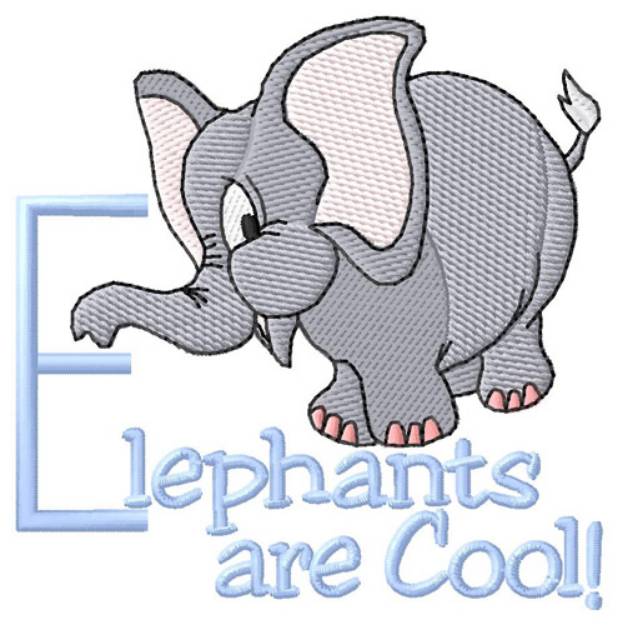 Picture of Elephants Are Cool Machine Embroidery Design
