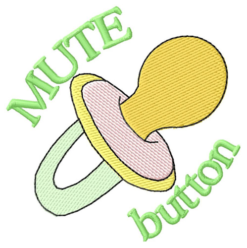Mute Button Machine Embroidery Design