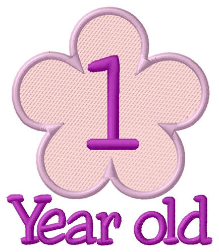 One Year Old Machine Embroidery Design