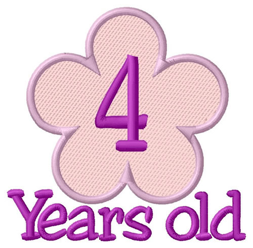 Four Years Old Machine Embroidery Design