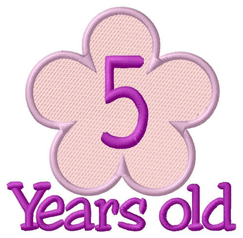 Five Years Old Machine Embroidery Design