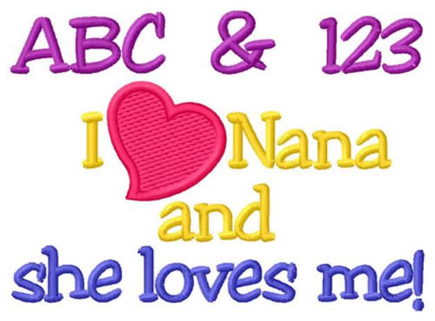 Picture of I Love Nana Machine Embroidery Design