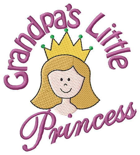 Grandpas Little Princess Machine Embroidery Design