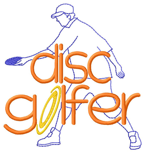 Disc Golfer Machine Embroidery Design