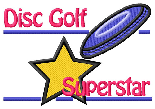 Disc Golf Superstar Machine Embroidery Design