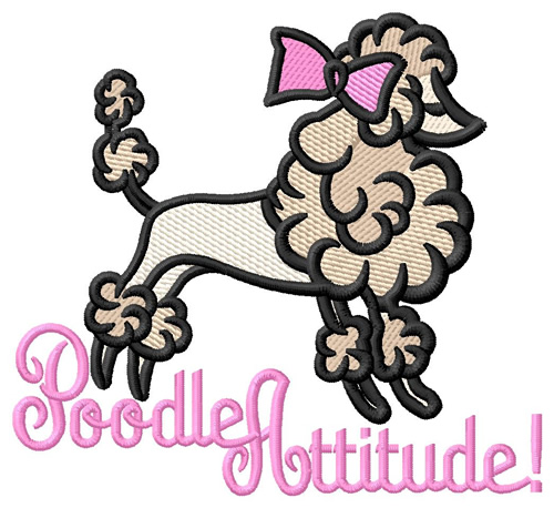 Poodle Attitude Machine Embroidery Design