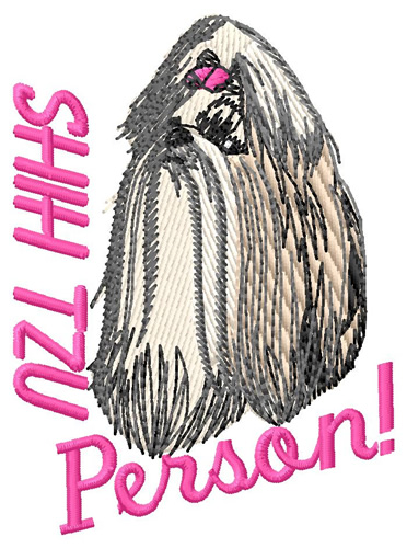 Shih Tzu Person Machine Embroidery Design