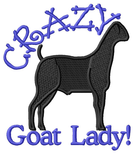 Goat Lady Machine Embroidery Design