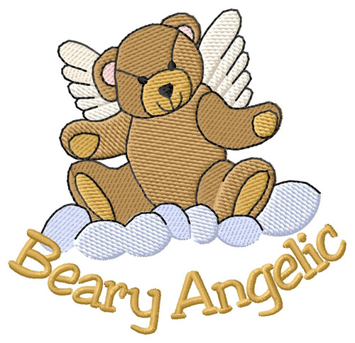 Beary Angelic Machine Embroidery Design