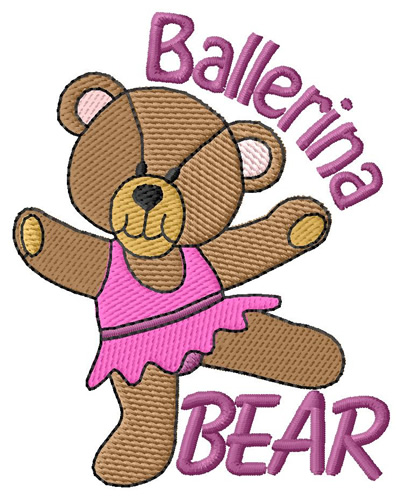 Ballerina Bear Machine Embroidery Design