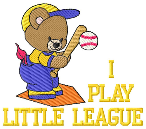I Play Little League Machine Embroidery Design