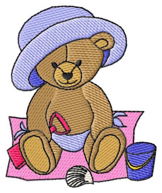 Picture of Beach Teddy Machine Embroidery Design
