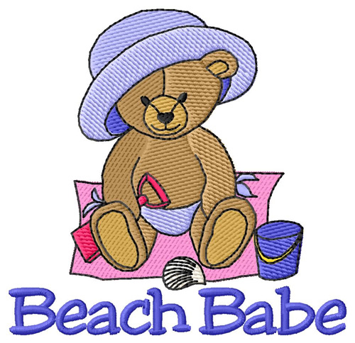 Beach Babe Machine Embroidery Design