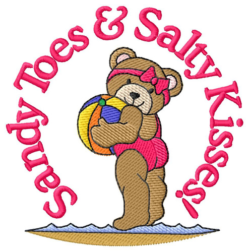 Sandy Toes & Salty Kisses! Machine Embroidery Design