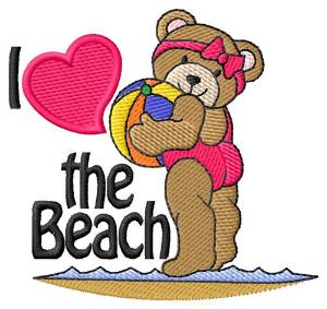Picture of I Love The beach Machine Embroidery Design