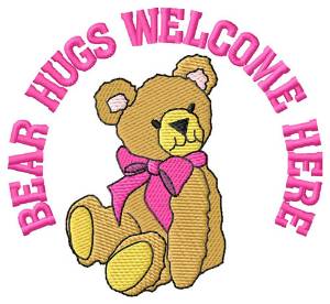 Picture of Bear Hugs Welcome Machine Embroidery Design