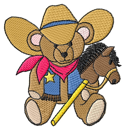 Cowboy Teddy Machine Embroidery Design