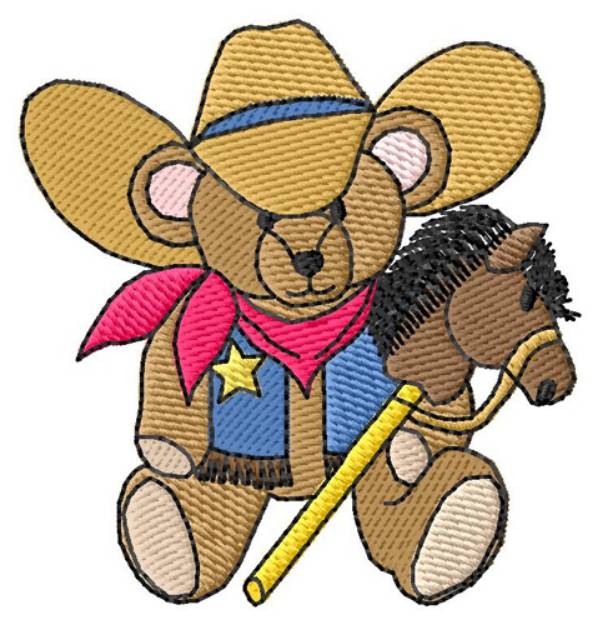Picture of Cowboy Teddy Machine Embroidery Design