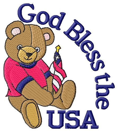 God Bless The USA Machine Embroidery Design