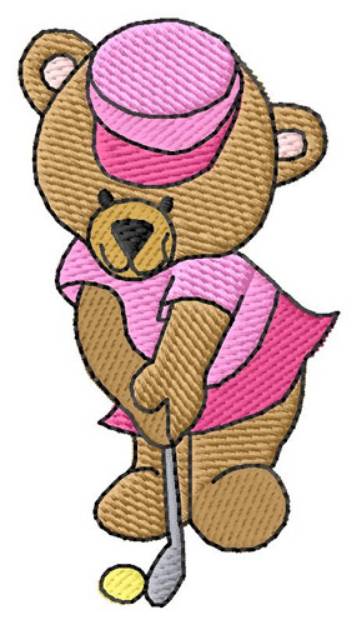Picture of :Lady Bear Golfer Machine Embroidery Design