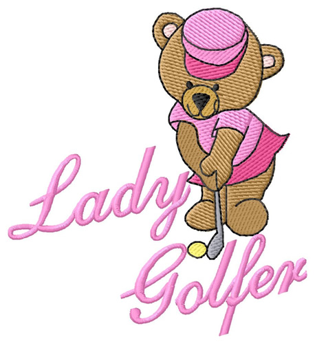 Lady Golfer Machine Embroidery Design