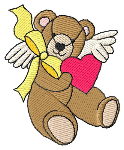 Cupid Bear Machine Embroidery Design