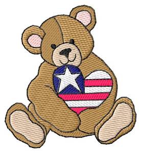 Picture of Patriotic Bear Machine Embroidery Design