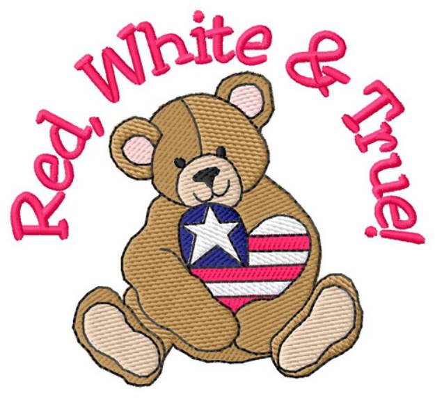 Picture of Red White And True Machine Embroidery Design