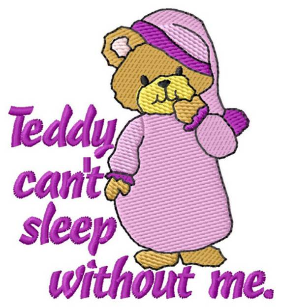 Picture of Teddy Cant Sleep Machine Embroidery Design