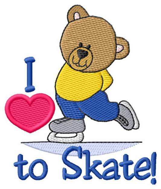 Picture of I Love To Skate Machine Embroidery Design