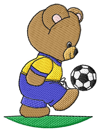 Soccer Bear Machine Embroidery Design