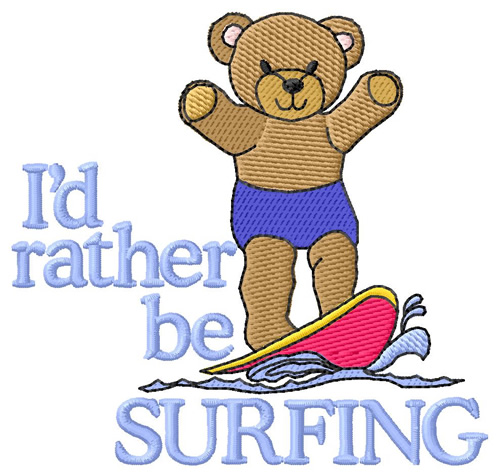 Rather Be Surfing Machine Embroidery Design