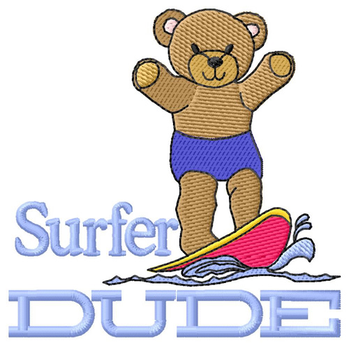 Surfer Dude Machine Embroidery Design