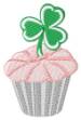 Picture of Cupcake With Shamrock Machine Embroidery Design