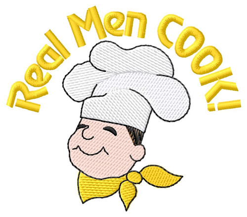 Real Men Cook Machine Embroidery Design