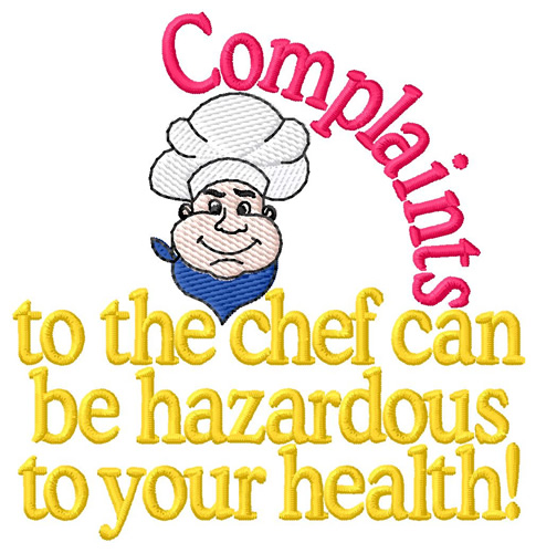 Cooking Complaints Machine Embroidery Design