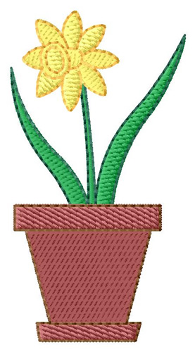 Potted Daffodil Machine Embroidery Design