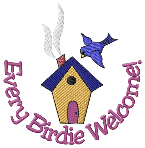 Welcome Birdhouse Machine Embroidery Design