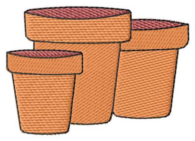 Picture of Flowerpots Machine Embroidery Design