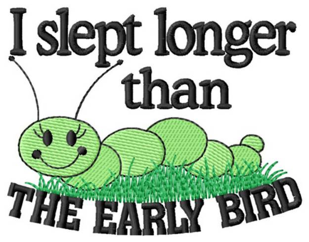 Picture of Early Bird Sleepy Worm Machine Embroidery Design