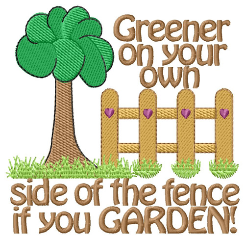 Greener In Your Garden Machine Embroidery Design