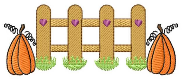 Picture of Fence And Pumpkins Machine Embroidery Design