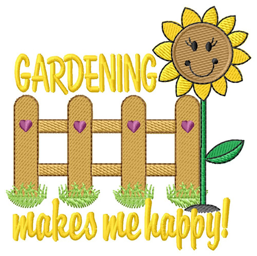 Happy Gardening Machine Embroidery Design